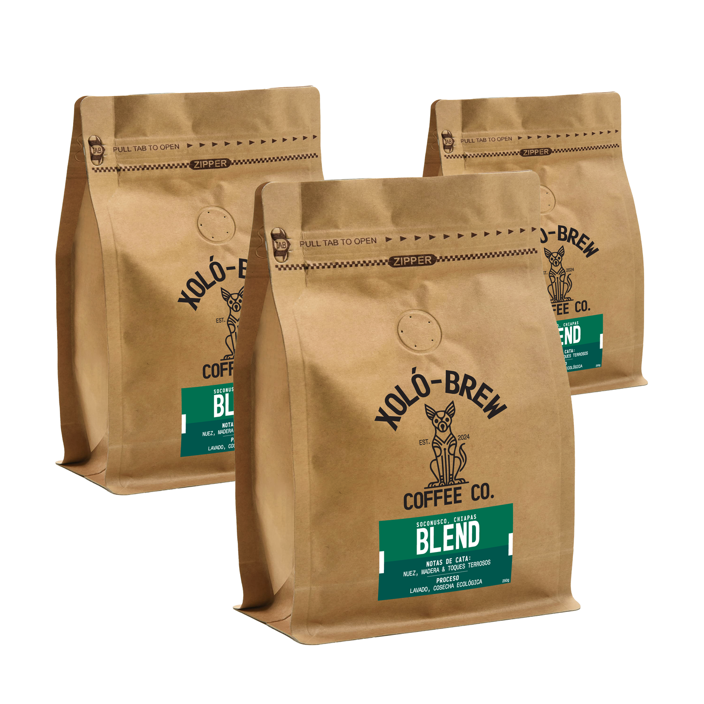 Paquete de 3 - Café Xoló-Brew 250 g (Molido o en Grano)